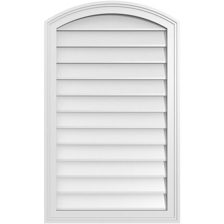 Ekena Millwork Arch Top Surface Mount PVC Gable Vent: Functional, w/ 2"W x 1-1/2"P Brickmould Frame, 22"W x 36"H GVPAR22X3602SF